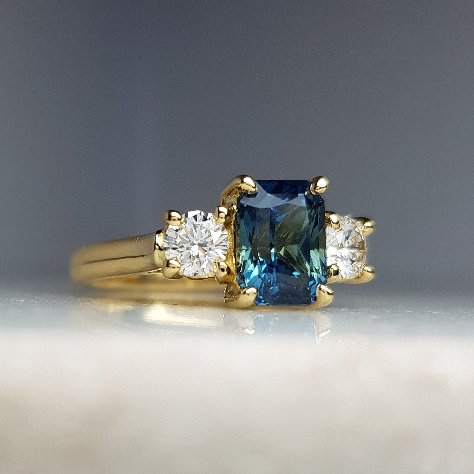 Scarlett - Three Stone Sapphire & Diamond Ring – Charles Rose